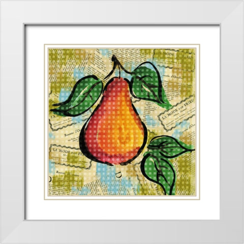 Fashion Fruit V White Modern Wood Framed Art Print with Double Matting by Biscardi, Nicholas