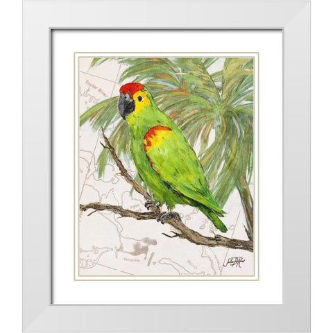 Another Bird in Paradise II White Modern Wood Framed Art Print with Double Matting by DeRice, Julie
