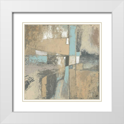 Cool Tangent I White Modern Wood Framed Art Print with Double Matting by Marcon, Michael