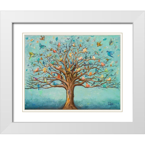 Migration White Modern Wood Framed Art Print with Double Matting by Pinto, Patricia