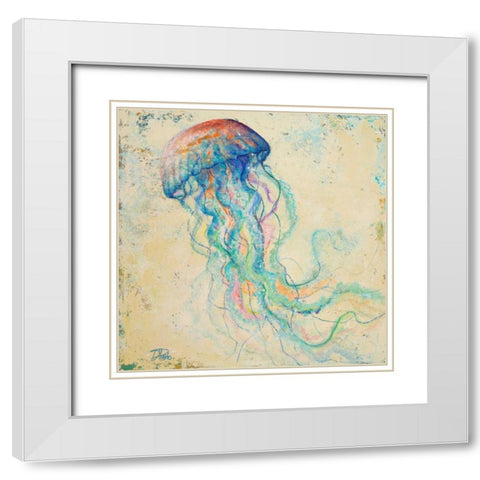 Creatures of the Ocean I White Modern Wood Framed Art Print with Double Matting by Pinto, Patricia