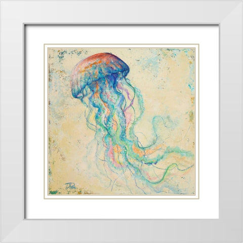 Creatures of the Ocean I White Modern Wood Framed Art Print with Double Matting by Pinto, Patricia