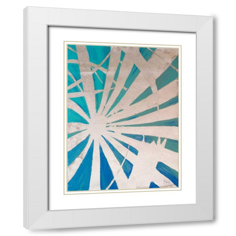 Silver Palms II White Modern Wood Framed Art Print with Double Matting by Pinto, Patricia
