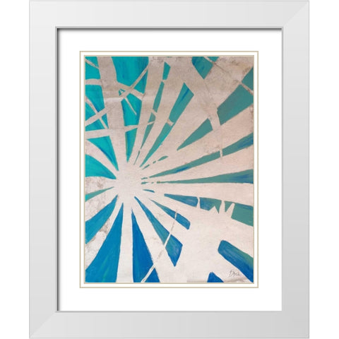 Silver Palms II White Modern Wood Framed Art Print with Double Matting by Pinto, Patricia