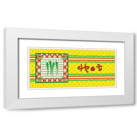 Chili Fiesta Panel I White Modern Wood Framed Art Print with Double Matting by Metz, Andi