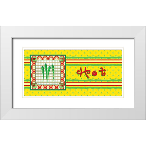 Chili Fiesta Panel I White Modern Wood Framed Art Print with Double Matting by Metz, Andi