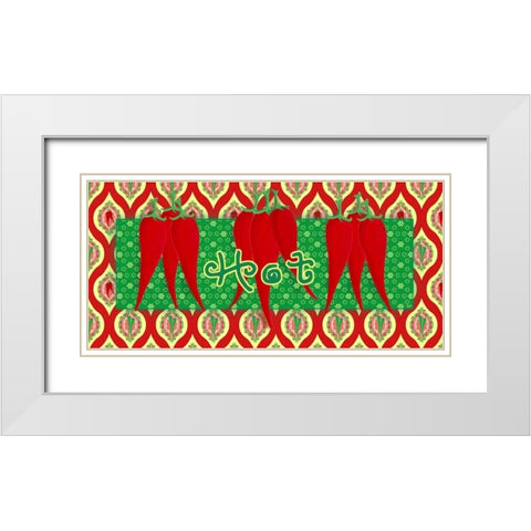 Chili Fiesta Panel III White Modern Wood Framed Art Print with Double Matting by Metz, Andi