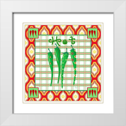 Chili Fiesta I White Modern Wood Framed Art Print with Double Matting by Metz, Andi