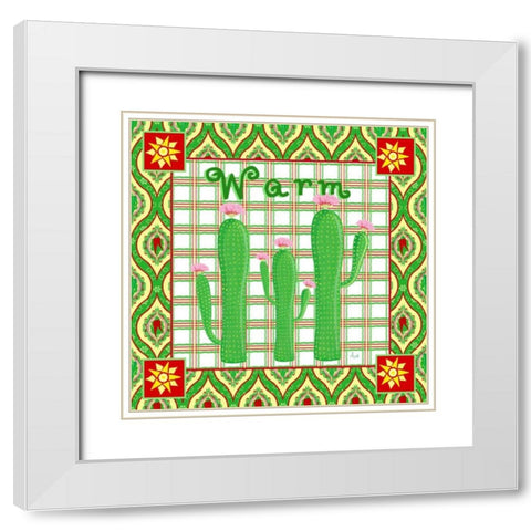 Chili Fiesta IV White Modern Wood Framed Art Print with Double Matting by Metz, Andi