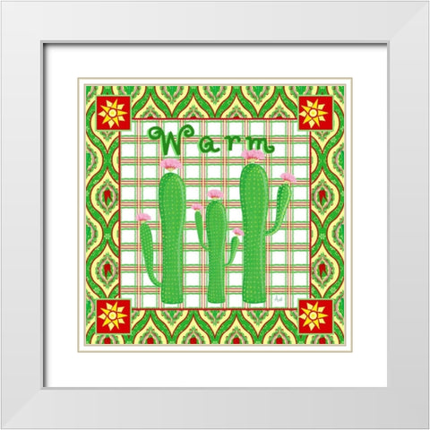 Chili Fiesta IV White Modern Wood Framed Art Print with Double Matting by Metz, Andi