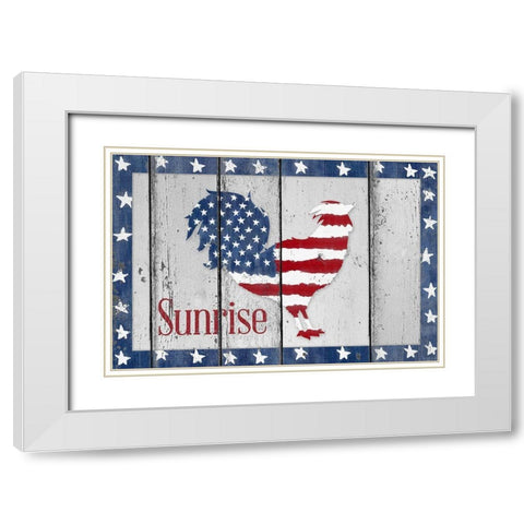 Patriotic Sunrise White Modern Wood Framed Art Print with Double Matting by Edwins, Hugo