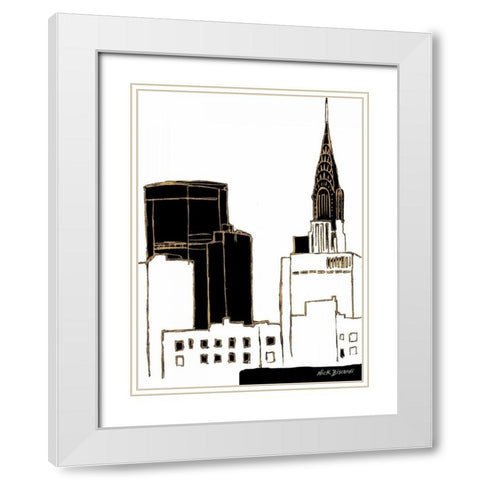 Tenement Empire State Building White Modern Wood Framed Art Print with Double Matting by Biscardi, Nicholas