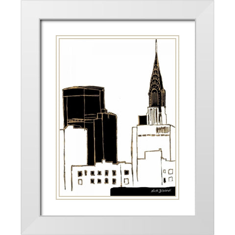 Tenement Empire State Building White Modern Wood Framed Art Print with Double Matting by Biscardi, Nicholas