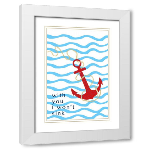 Sweet Anchor I White Modern Wood Framed Art Print with Double Matting by Biscardi, Nicholas