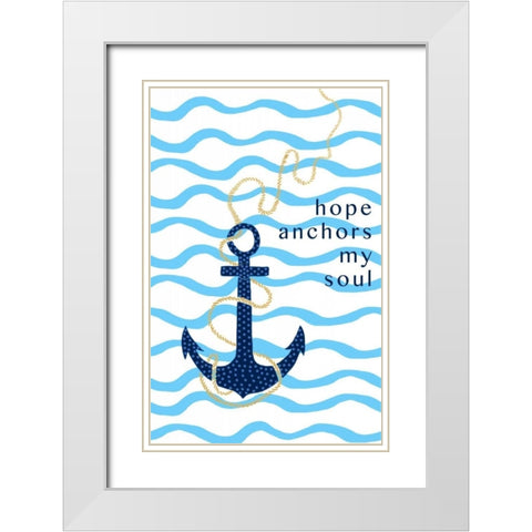Sweet Anchor II White Modern Wood Framed Art Print with Double Matting by Biscardi, Nicholas