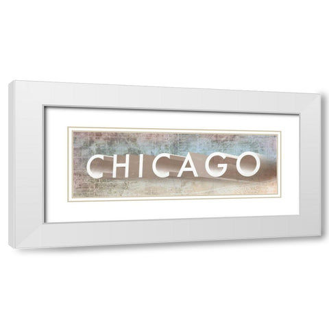 Windy Chicago I White Modern Wood Framed Art Print with Double Matting by Meneely, Dan