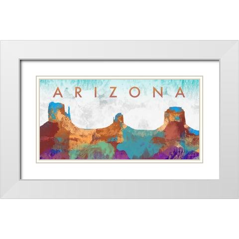 Arizona White Modern Wood Framed Art Print with Double Matting by Meneely, Dan