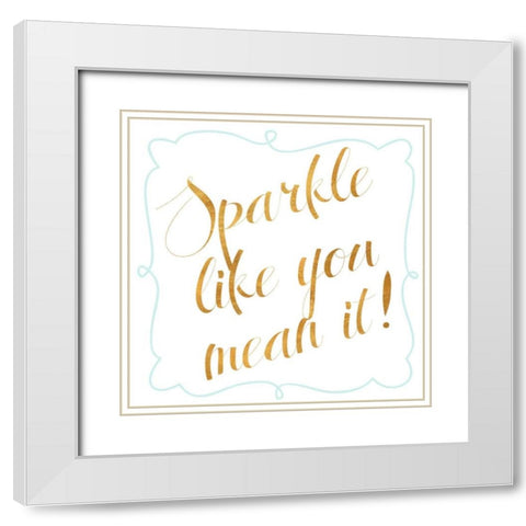 Sparkle and Shine I White Modern Wood Framed Art Print with Double Matting by Studio, SD Graphics