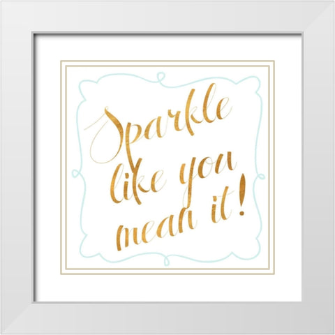 Sparkle and Shine I White Modern Wood Framed Art Print with Double Matting by Studio, SD Graphics