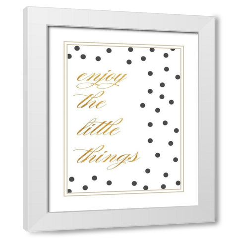 Enjoy I White Modern Wood Framed Art Print with Double Matting by SD Graphics Studio