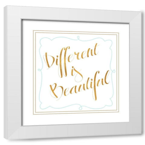 Beautiful and Smile I White Modern Wood Framed Art Print with Double Matting by SD Graphics Studio