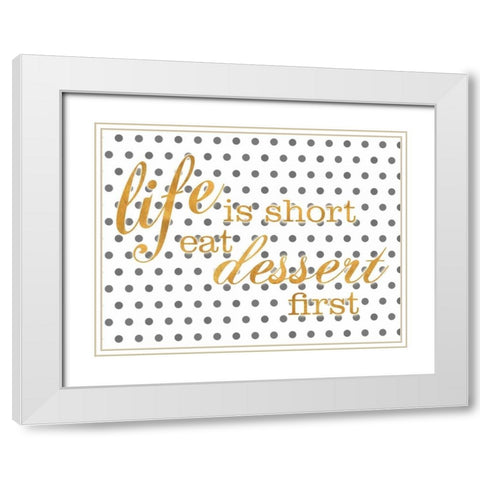 Life I White Modern Wood Framed Art Print with Double Matting by SD Graphics Studio