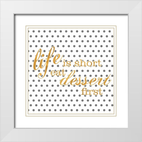 Life Square I White Modern Wood Framed Art Print with Double Matting by SD Graphics Studio