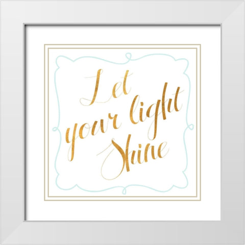 Sparkle and Shine II White Modern Wood Framed Art Print with Double Matting by Studio, SD Graphics