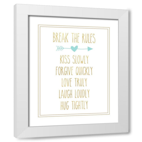Break the Rules II White Modern Wood Framed Art Print with Double Matting by SD Graphics Studio
