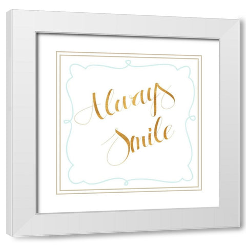 Beautiful and Smile II White Modern Wood Framed Art Print with Double Matting by SD Graphics Studio