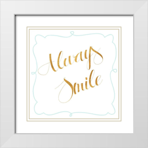 Beautiful and Smile II White Modern Wood Framed Art Print with Double Matting by SD Graphics Studio