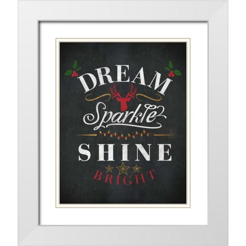 Dream Shine Chalk I White Modern Wood Framed Art Print with Double Matting by Studio, SD Graphics