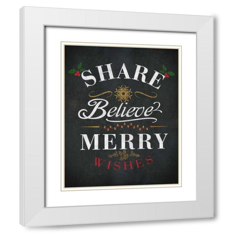 Dream Shine Chalk II White Modern Wood Framed Art Print with Double Matting by Studio, SD Graphics