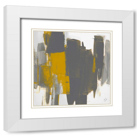 Prevailing Gray Square I White Modern Wood Framed Art Print with Double Matting by Loreth, Lanie