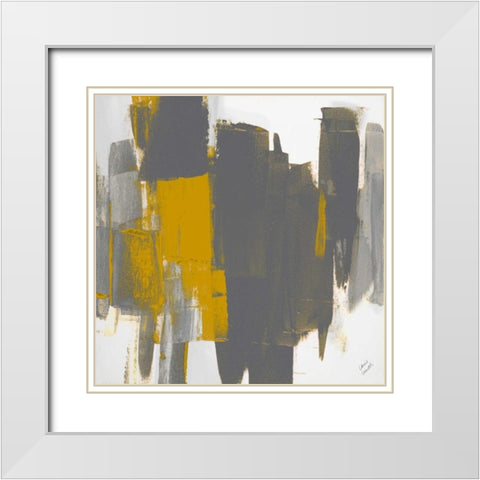 Prevailing Gray Square I White Modern Wood Framed Art Print with Double Matting by Loreth, Lanie