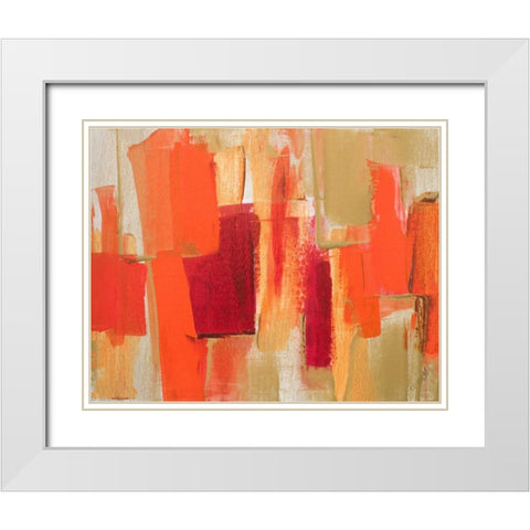 Red Sonata I White Modern Wood Framed Art Print with Double Matting by Loreth, Lanie