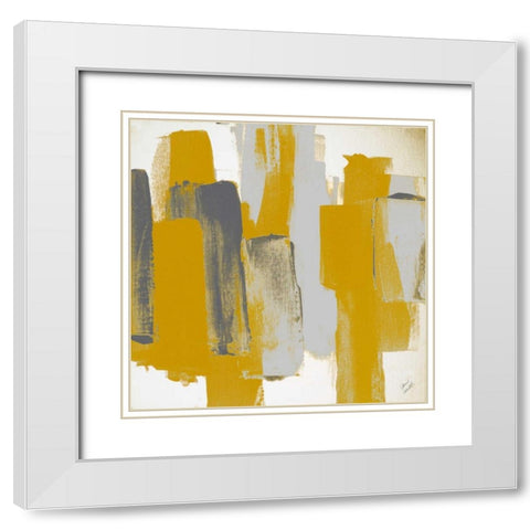 Prevailing Gray Square II White Modern Wood Framed Art Print with Double Matting by Loreth, Lanie