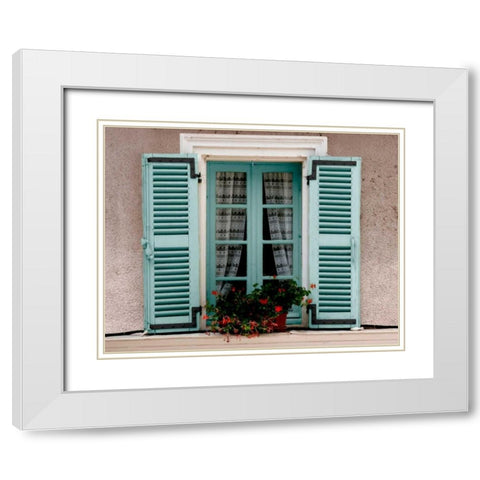 Fountain La Vacleuse Window White Modern Wood Framed Art Print with Double Matting by Mansfield, Kathy