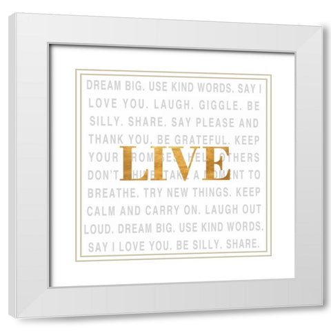 Gold Love Type I (Live) White Modern Wood Framed Art Print with Double Matting by SD Graphics Studio
