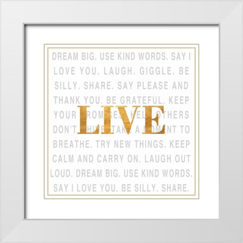 Gold Love Type I (Live) White Modern Wood Framed Art Print with Double Matting by SD Graphics Studio