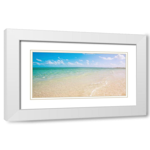 Sandy Paradise White Modern Wood Framed Art Print with Double Matting by Bryant, Susan