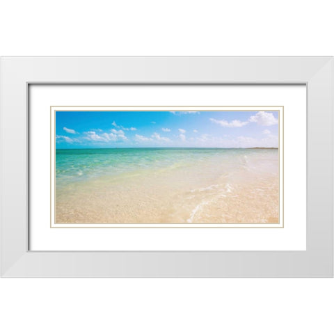 Sandy Paradise White Modern Wood Framed Art Print with Double Matting by Bryant, Susan