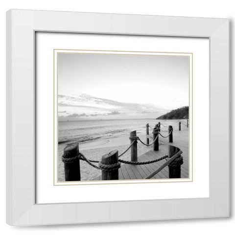 Dockside Paradise I White Modern Wood Framed Art Print with Double Matting by Bryant, Susan