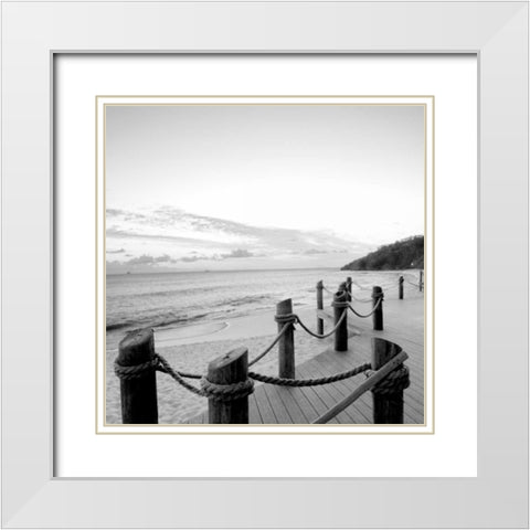 Dockside Paradise I White Modern Wood Framed Art Print with Double Matting by Bryant, Susan