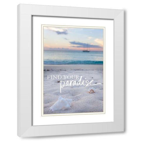 Find Your Paradise White Modern Wood Framed Art Print with Double Matting by Bryant, Susan