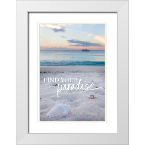 Find Your Paradise White Modern Wood Framed Art Print with Double Matting by Bryant, Susan