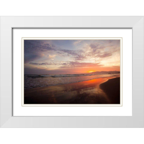 Golden Sunset White Modern Wood Framed Art Print with Double Matting by Bryant, Susan