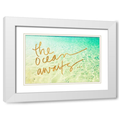 The Ocean Awaits White Modern Wood Framed Art Print with Double Matting by Bryant, Susan