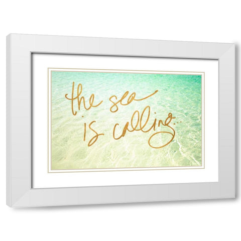 The Sea is Calling White Modern Wood Framed Art Print with Double Matting by Bryant, Susan