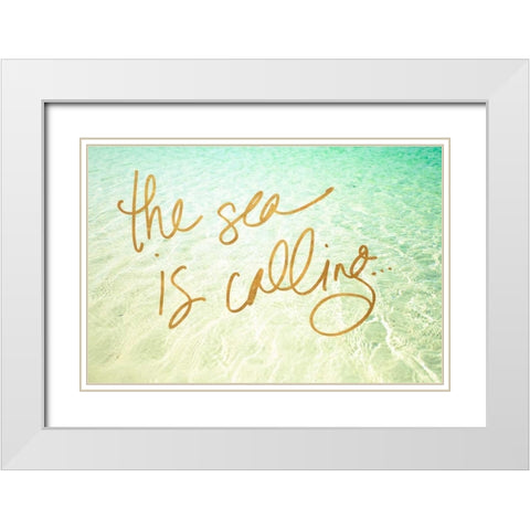 The Sea is Calling White Modern Wood Framed Art Print with Double Matting by Bryant, Susan